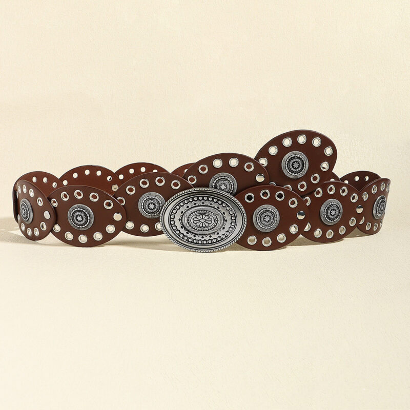 Retro Simple Fashion A Pair Of Buckles Women's Belt - Image 3