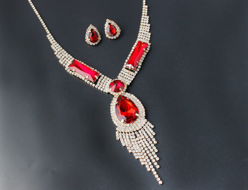 S151 fashion bridal jewelry set, tassel diamond, necklace, earring set - Image 7
