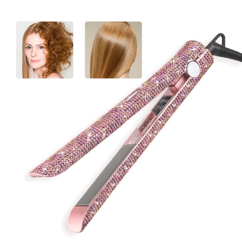 Professional Glitter Hair Flat Iron Titanium Plate Diamond Hair Straightener - Image 4