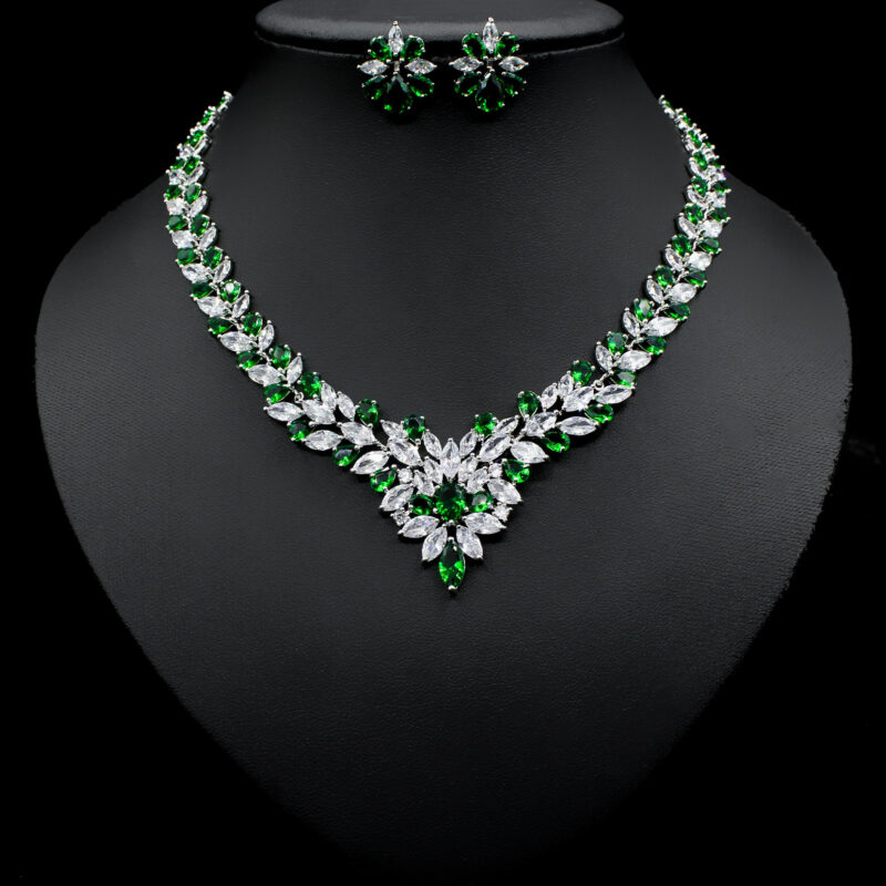 Bride Zircon Jewelry Necklace Earring Set - Image 3