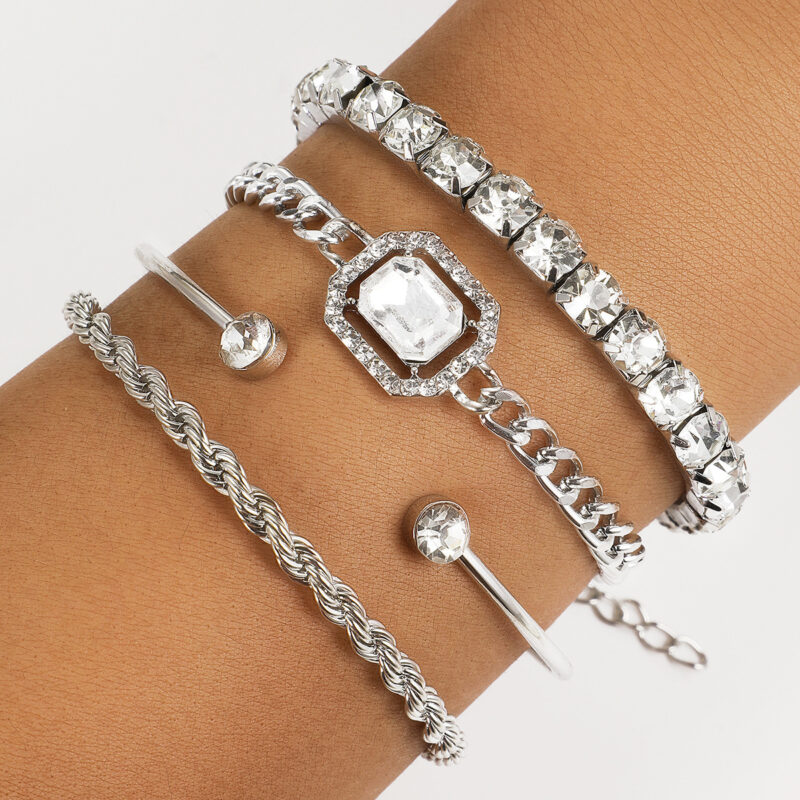 Fashion Jewelry 4 Pcs Crystal Bracelet Set Bohemian Design For Women Vintage Luxury - Image 6