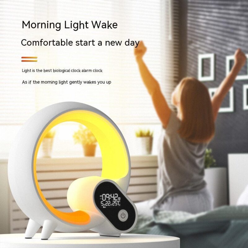 Digital Display Alarm Clock Bluetooth Audio Intelligent Wake-up Q Colorful Atmosphere Light - Image 4