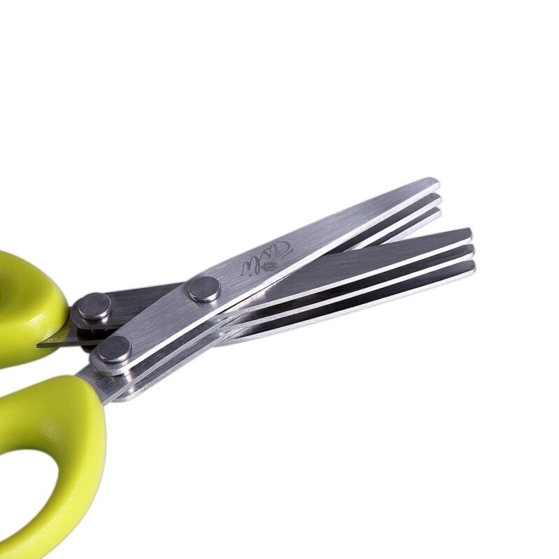 Multifunctional Multi-layer Green Onion Scissors Stainless Steel Onion Cutting Knife - Image 10