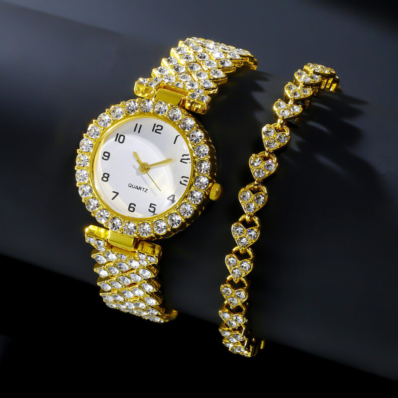 Fashion Jewelry 2pcs Luxury Fashion Women Watch Set Silver Strap Ladies Quartz Wristwatch Alloy Bracelet - Image 5