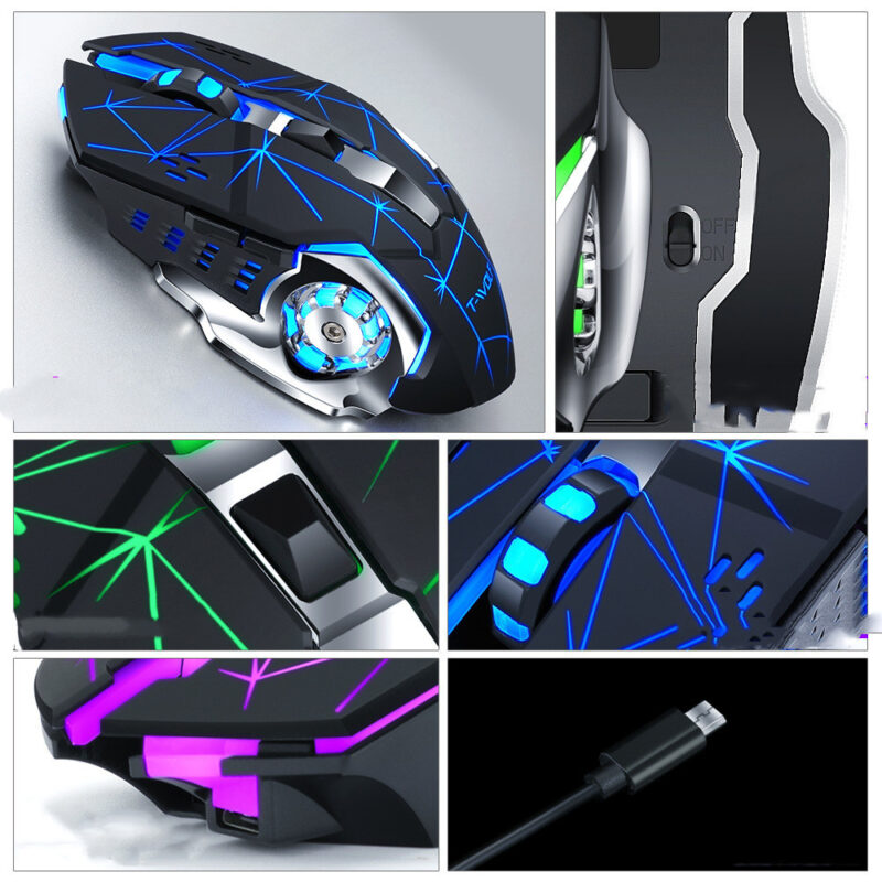 Gaming Mouse 2400DPI Professional Gamer Mouse Backlit Rechargeable Silent Mice For PC Laptop - Image 5