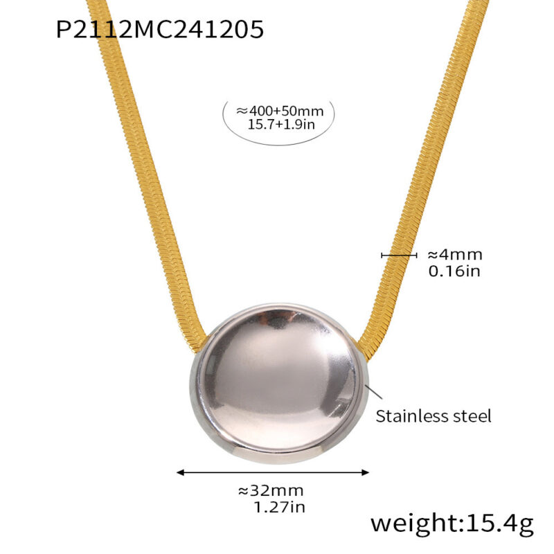 Design Sense Large Round Long Blade Necklace - Image 3