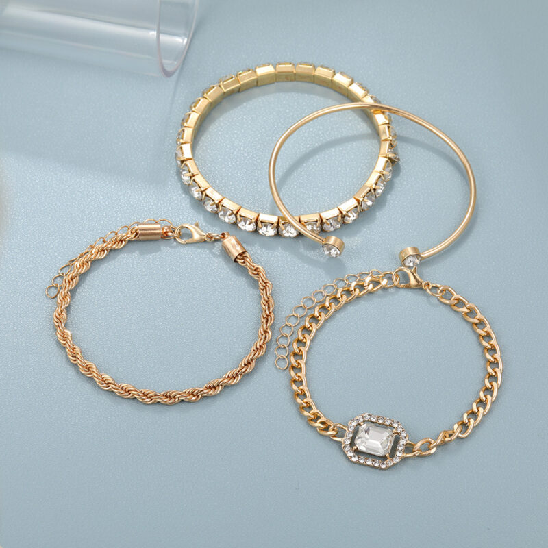 Fashion Jewelry 4 Pcs Crystal Bracelet Set Bohemian Design For Women Vintage Luxury - Image 7