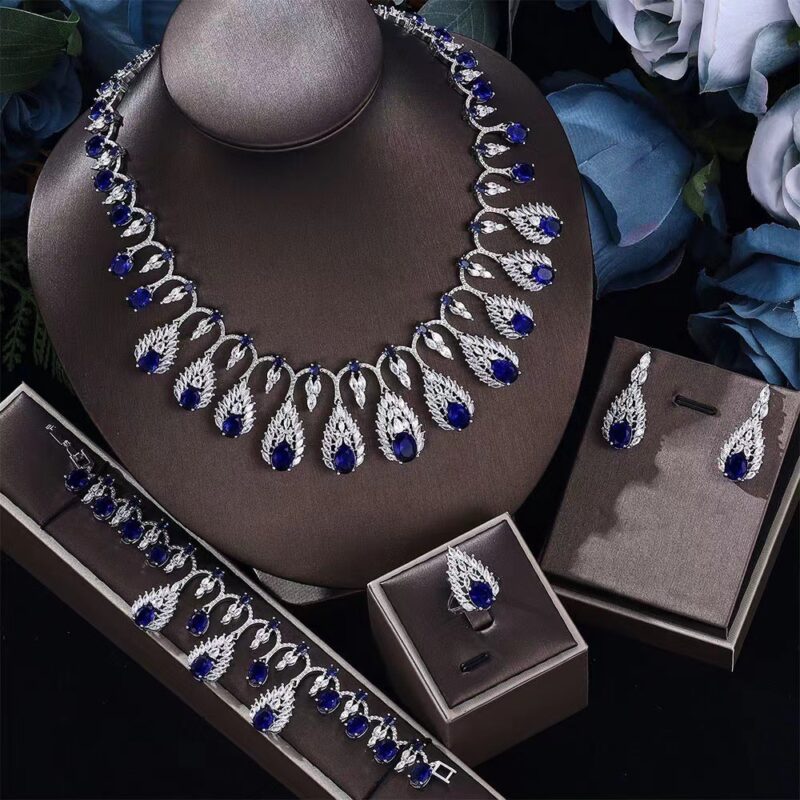 Sparkling Zircon Bridal Jewelry Set Necklace - Image 7