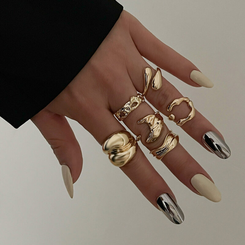 Ins Style Irregular Glossy Ring Suit - Image 5