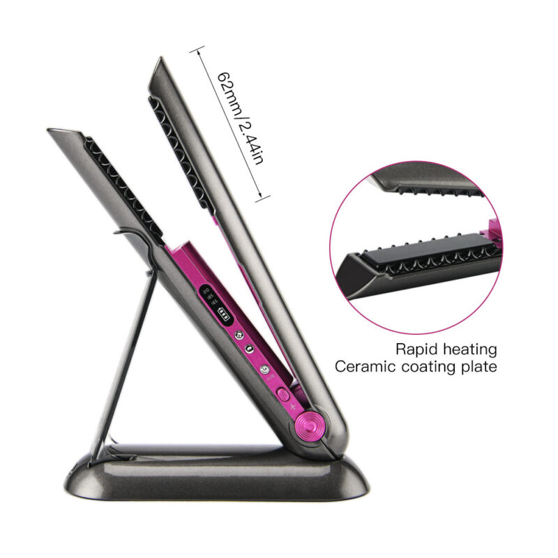 Professional Hair Straightener Ceramic Flat Iron 2 In 1 - Curler Rechargeable Wireless Straighten - Image 2