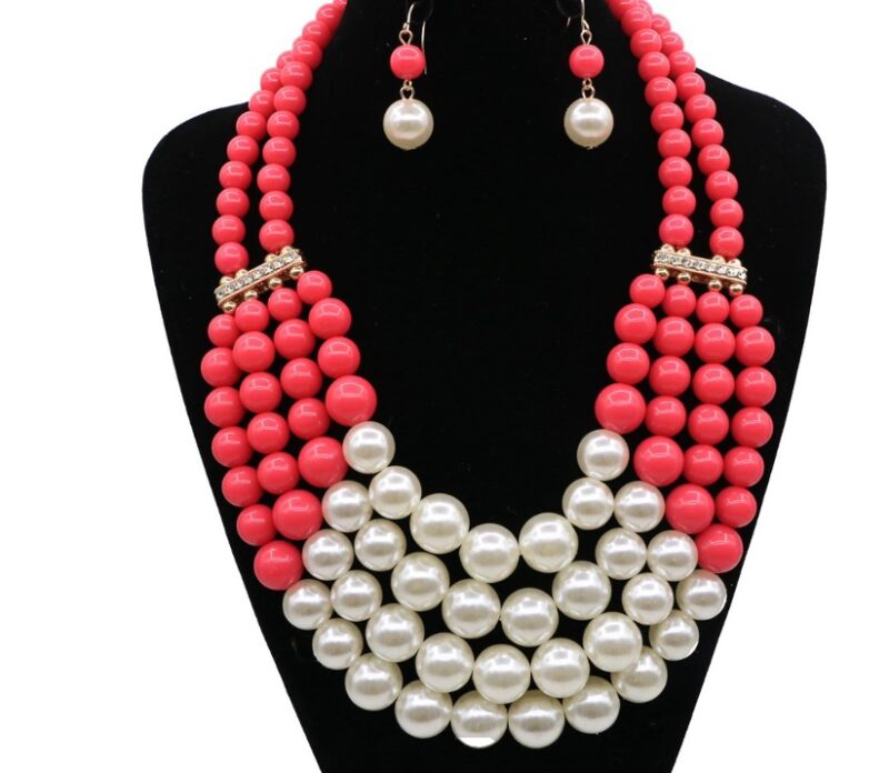 Multi Simulated Pearl Bohemian Jewelry Set - Image 2