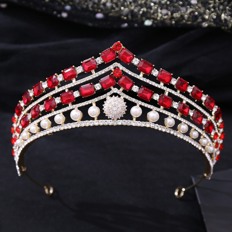 Rhinestone Baroque Set Zircon Alloy Bridal Crown - Image 5
