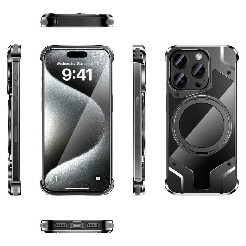 Magnetic Phone Case Metal Drop-resistant Protective Cover - Image 4