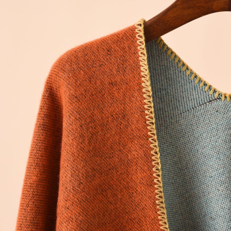 European And American Street Auspicious Clouds Pattern Herringbone Cashmere Warm Shawl - Image 9