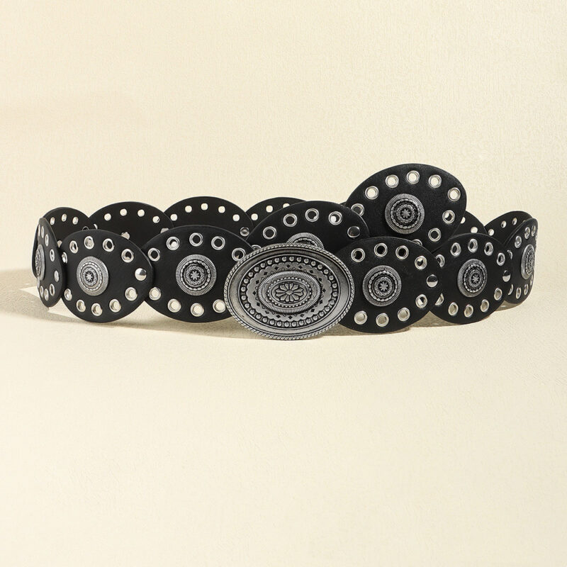 Retro Simple Fashion A Pair Of Buckles Women's Belt - Image 5