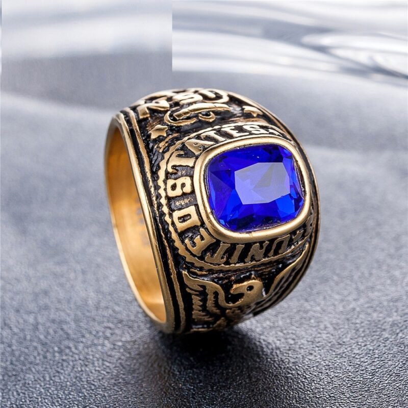 Titanium Steel American Soldier Ring Gem Personality - Image 2