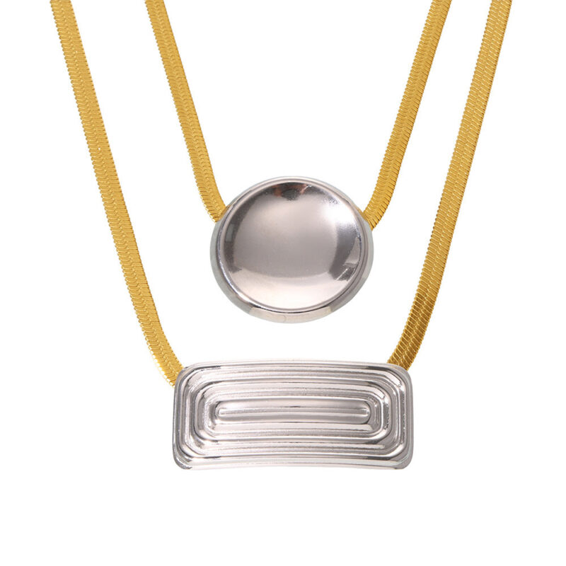 Design Sense Large Round Long Blade Necklace - Image 7