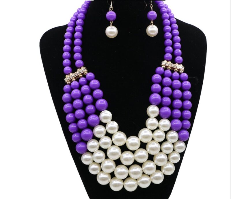 Multi Simulated Pearl Bohemian Jewelry Set - Image 7