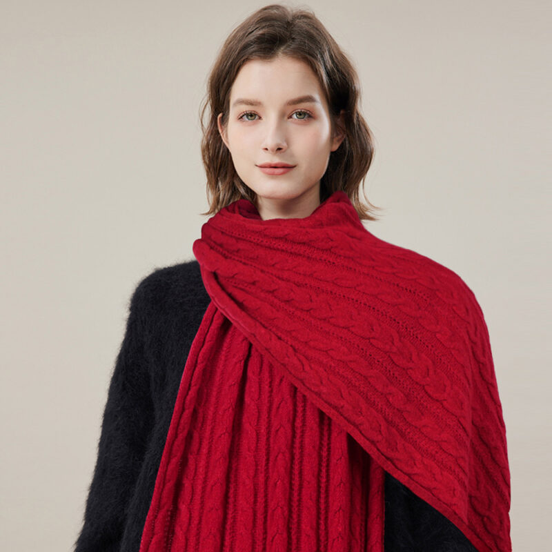 Solid Color Scarf For Women Winter Warm Fashion Versatile - Image 4