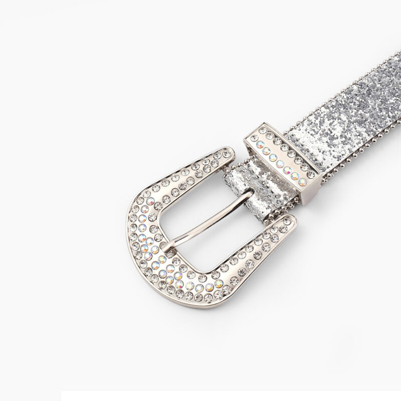 Versatile Fashion Edge Beads New Rhinestone Belt Women's Belt - Image 2