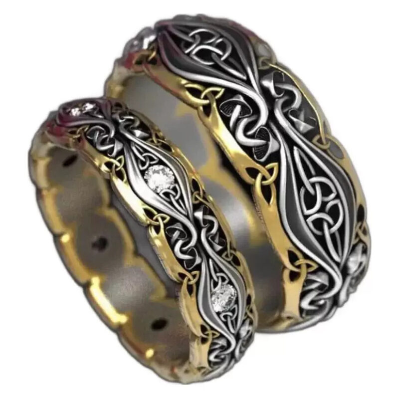 New Hollow Fashion Couple Couple Rings Retro Personality All Match Ring - Image 5
