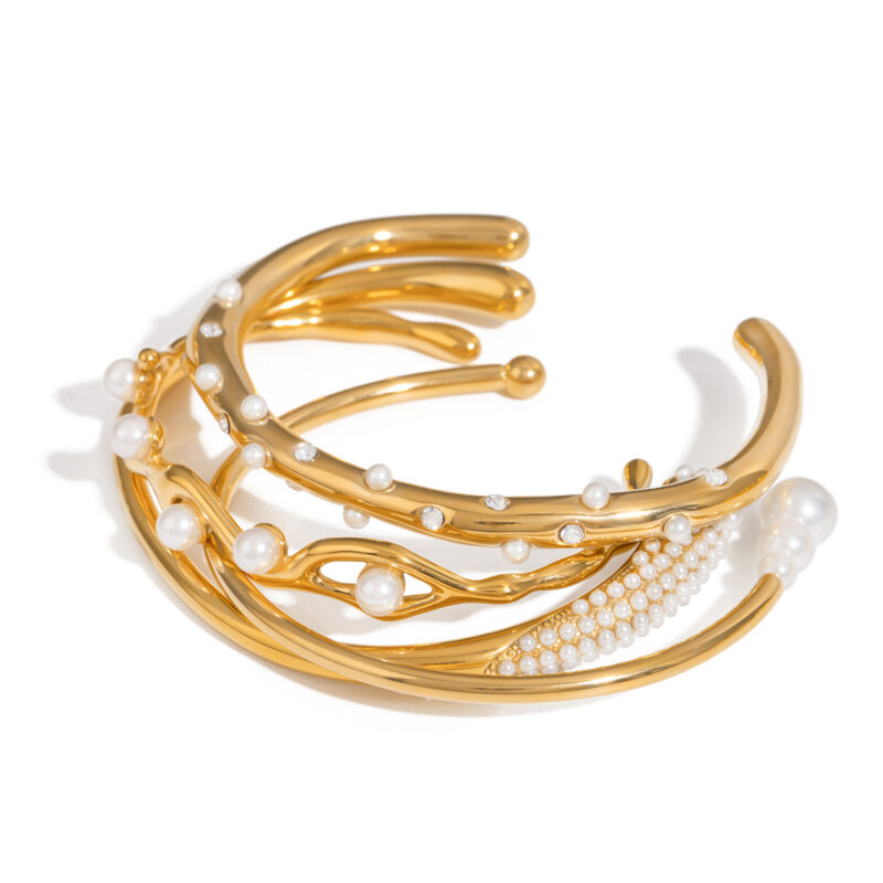 Stainless Steel Pearl Bracelet Opening Does Not Fade - Image 7