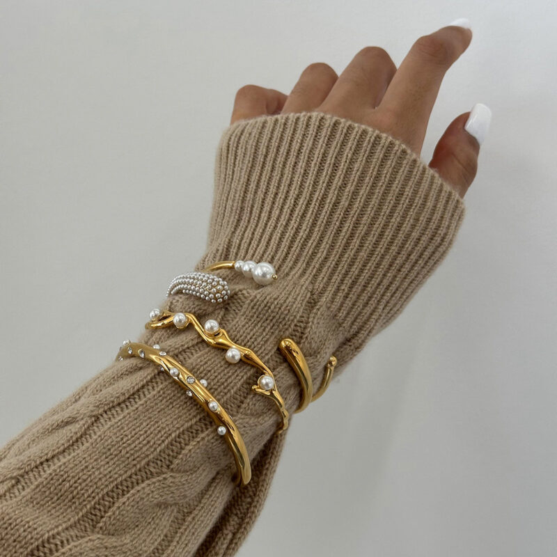 Stainless Steel Pearl Bracelet Opening Does Not Fade - Image 8