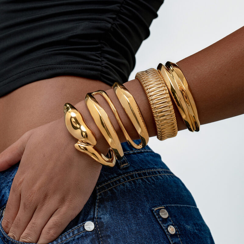 Titanium Steel C Open Round Bracelet
