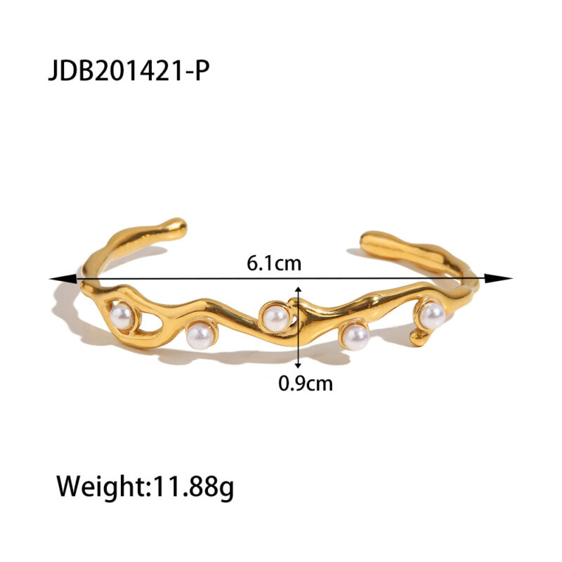 Stainless Steel Pearl Bracelet Opening Does Not Fade - Image 5