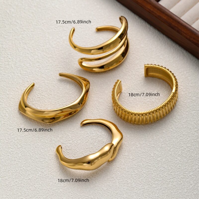 Titanium Steel C Open Round Bracelet - Image 7
