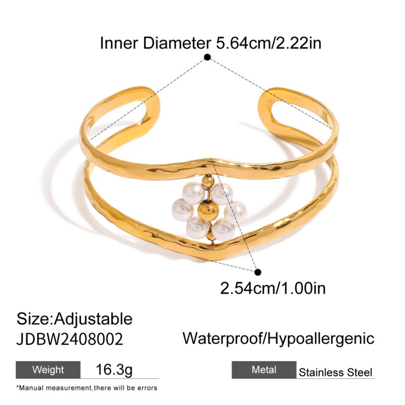 Stainless Steel Pearl Bracelet Opening Does Not Fade - Image 9