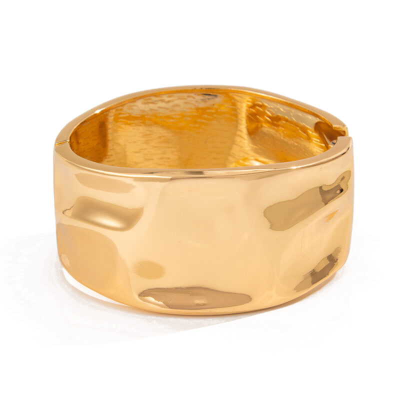 T Exaggerated Thread Twist Line Ring Design Metal Pleated Bracelet - Image 2