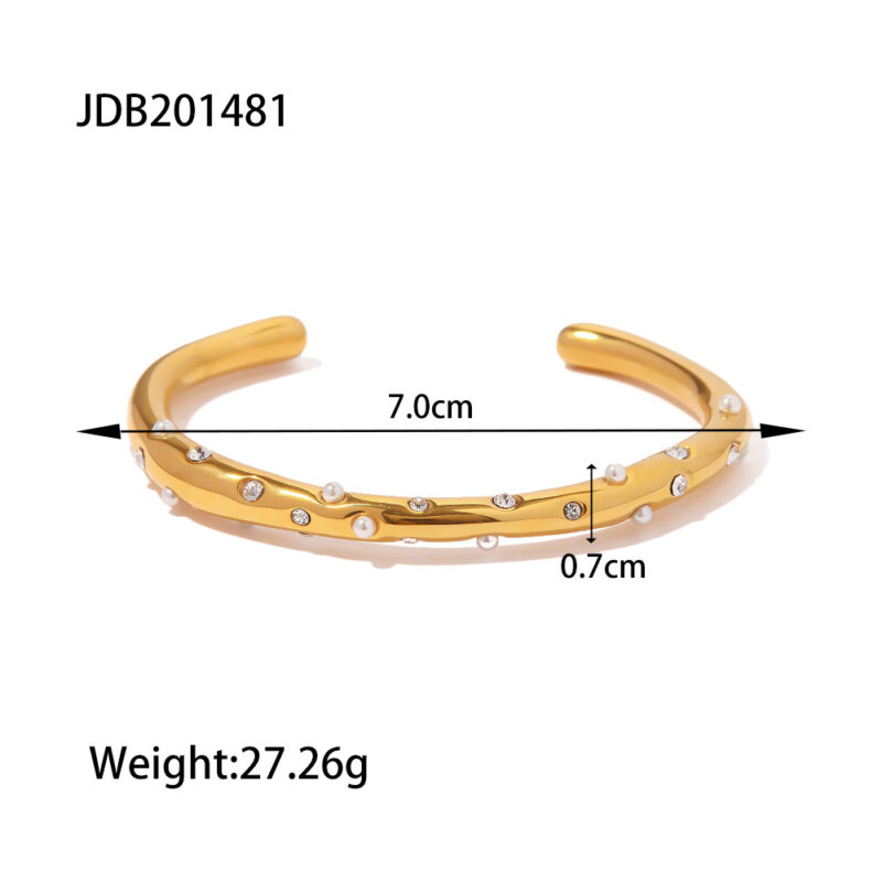 Stainless Steel Pearl Bracelet Opening Does Not Fade - Image 6