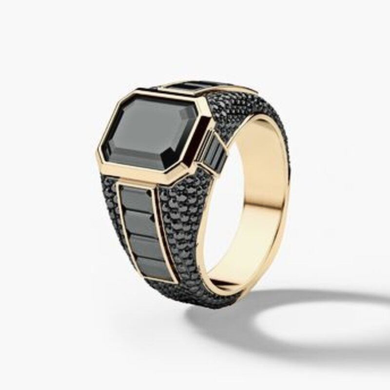Men's Simple Alloy Inlaid Zircon Ring - Image 5