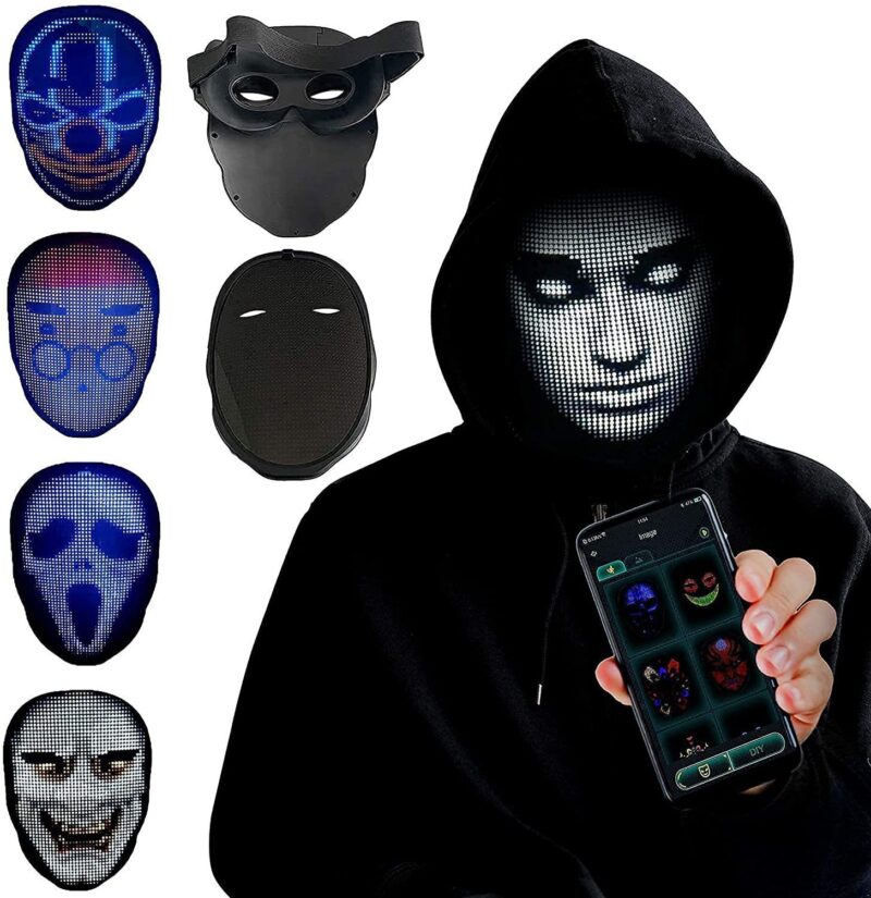 Halloween Face Masks Full Color LED Luminous Mask Face Changing - Image 8