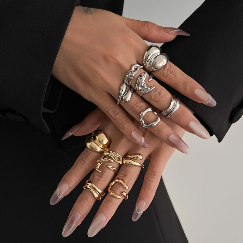 Ins Style Irregular Glossy Ring Suit - Image 7