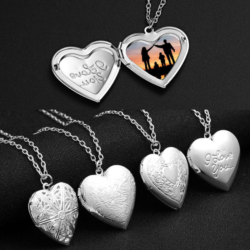 Carved Design Love Necklace Personalized Heart-shaped