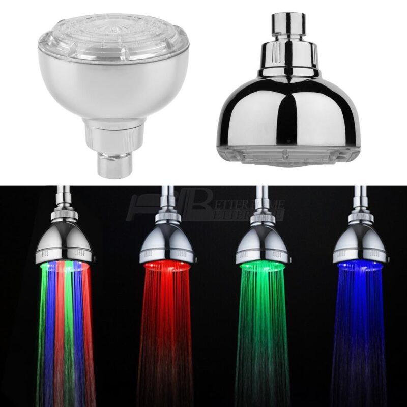 Romantic LED Shower Head Pressurized Water Saving Adjustable 7 Color LED