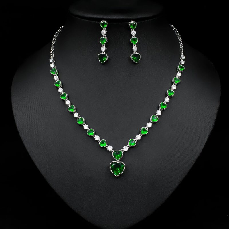 Silver Needle Zircon Bridal Jewelry Set - Image 7