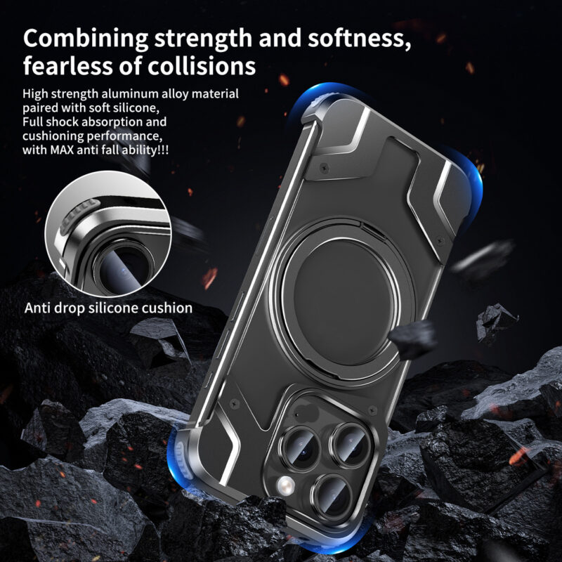 Magnetic Phone Case Metal Drop-resistant Protective Cover