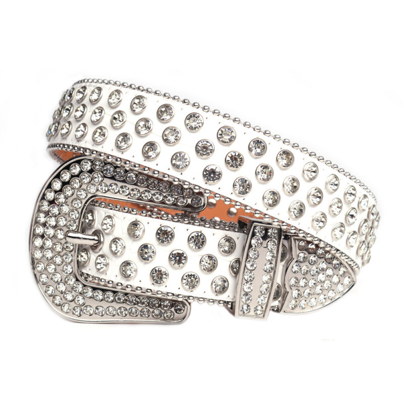 Fashion Trend Rivet Rhinestone Inlaid Belt - Image 3