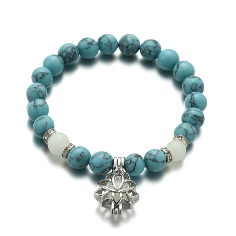 Energy Luminous Lotus Natural Stone Bracelet Yoga Healing Luminous Glow In The Dark - Image 6